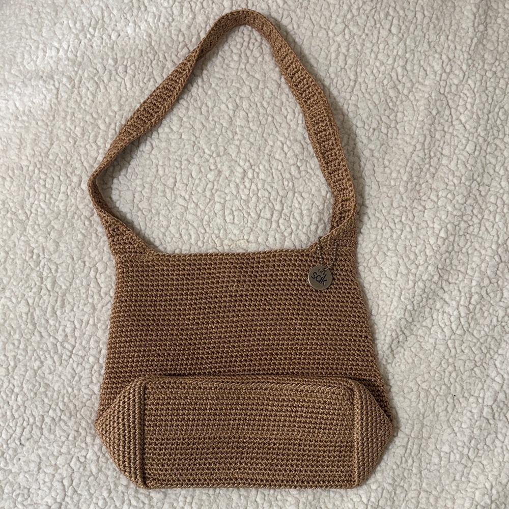 The Sak Tan Woven Shoulder Bag